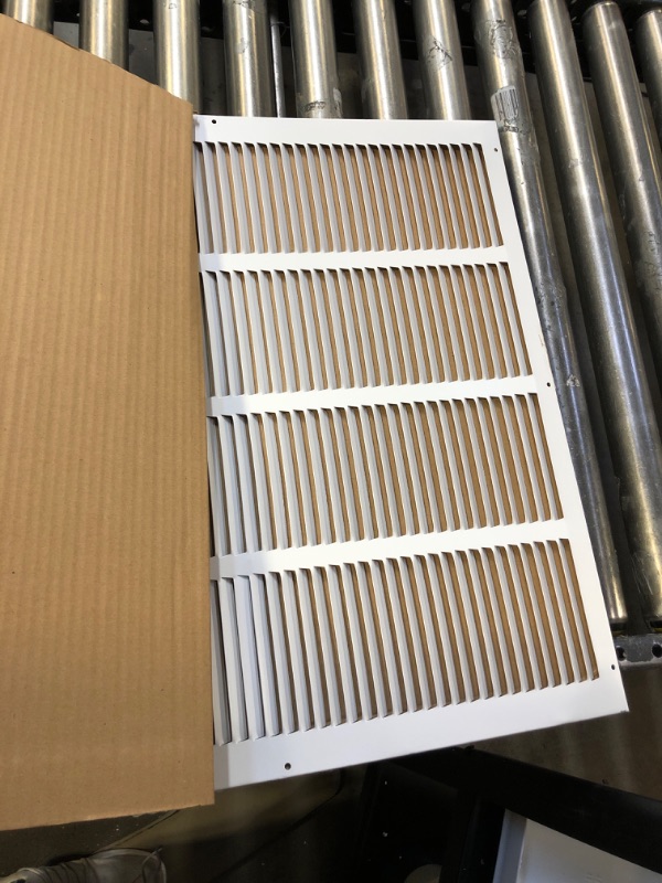 Photo 2 of 12"w X 6"h 3-Way AIR Supply Grille - Vent Cover & Diffuser - Flat Stamped Face - White [Outer Dimensions: 13.75"w X 7.75"h] 12 x 6 - 3 Way
