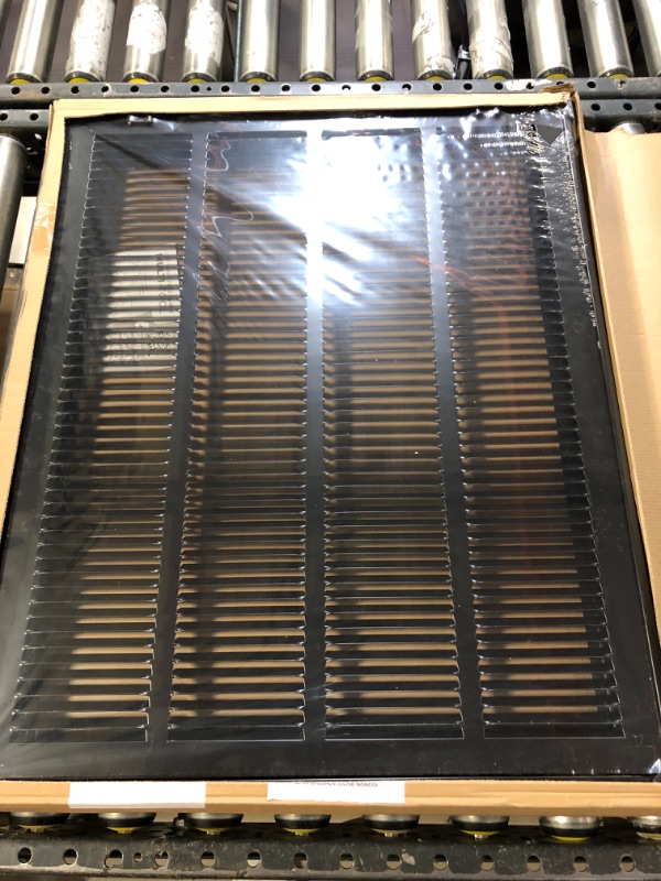 Photo 2 of 20" X 25" Steel Return Air Filter Grille for 1" Filter - Easy Plastic Tabs for Removable Face/Door - HVAC DUCT COVER - Flat Stamped Face - Black [Outer Dimensions: 21.75w X 26.75h]