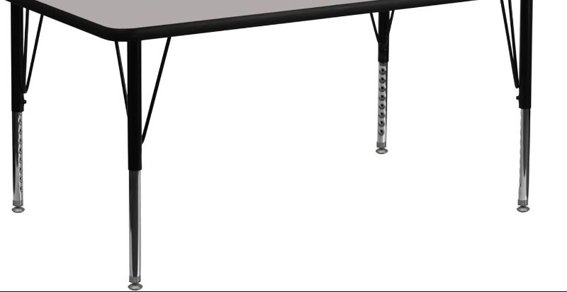 Photo 1 of Flash Furniture 30''W x 72''L Rectangular Grey HP Laminate Activity Table -HEIGHT ADJUSTABLE SHORT LEGS ONLY 