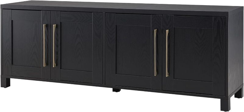 Photo 1 of Henn&Hart Rectangular TV Stand for TV's up to 80" in Black Grain, TV Stands for the Living Room

