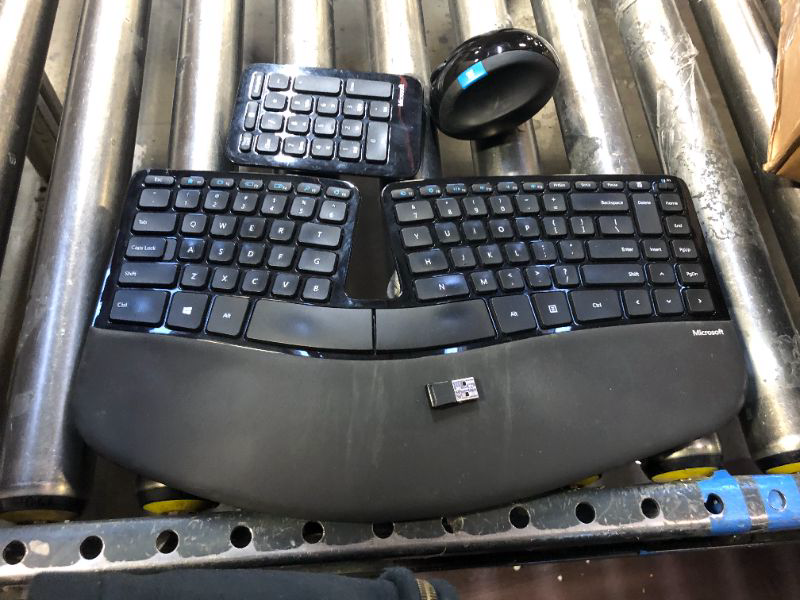 Photo 2 of Microsoft Sculpt Ergonomic Wireless Desktop Keyboard and Mouse - Black. Wireless , Comfortable, Ergonomic Keyboard and Mouse Combo with Split Design and Palm Rest.