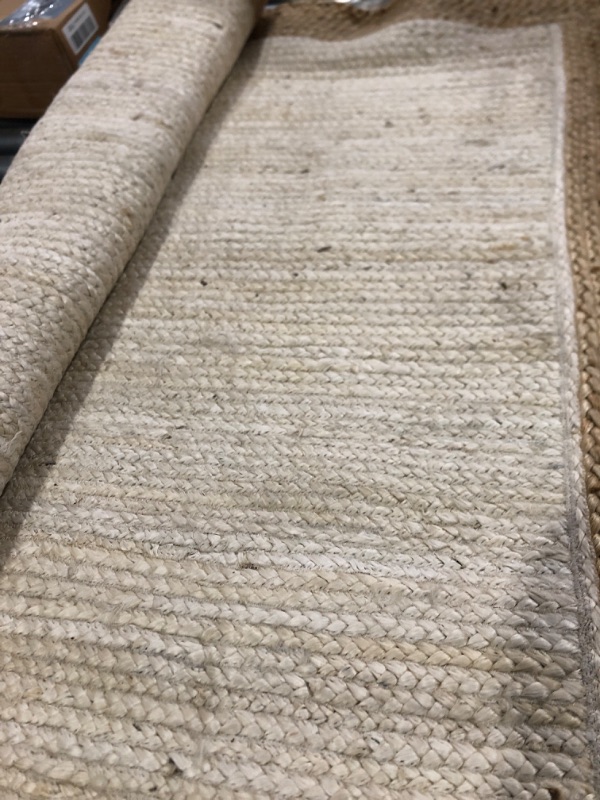 Photo 2 of (dirty) nuLOOM Eleonora 4 x 6 Jute White Indoor Solid Area Rug