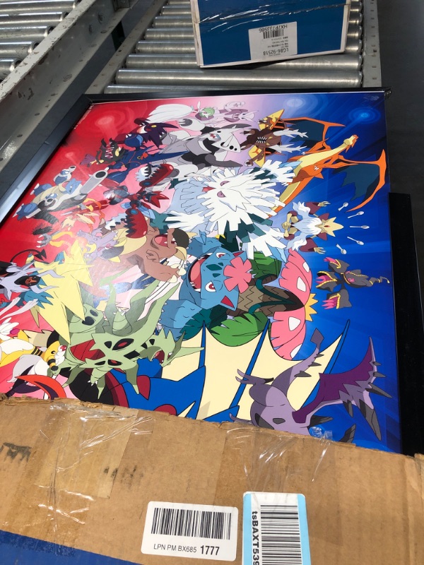 Photo 2 of **damaged**Trends International Wall Poster Pokémon Mega Evolutions, 22.375 x 34 22.375" x 34" Black Framed Version