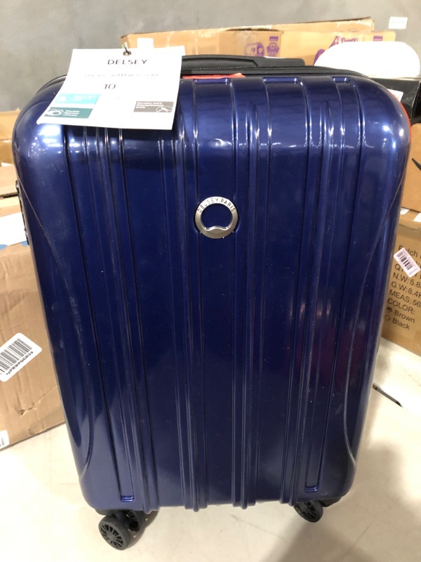 Photo 8 of ***USED*MINOR DAMAGE SCUFFS* PULL HANDLE BROKEN*PICTURED***
DELSEY Paris Helium Aero Hardside Expandable Luggage with Spinner Wheels, Blue Cobalt, Carry-On (DEMENSIONS 22.5"X15.25"X10")