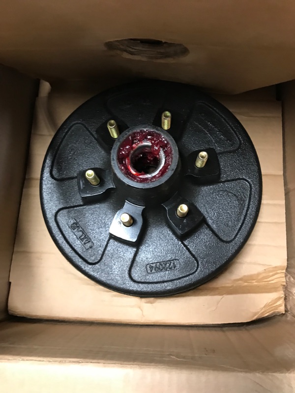 Photo 3 of Lippert Replacement 12" Brake Hub Drum Assembly for RVs with 6,000 lb. Axle; 6 on 5.5" Bolt Pattern; 1/2" Studs; Fully Assembled with Bearing Cones, Seals, Grease. Limited 1-Year Warranty – 814202