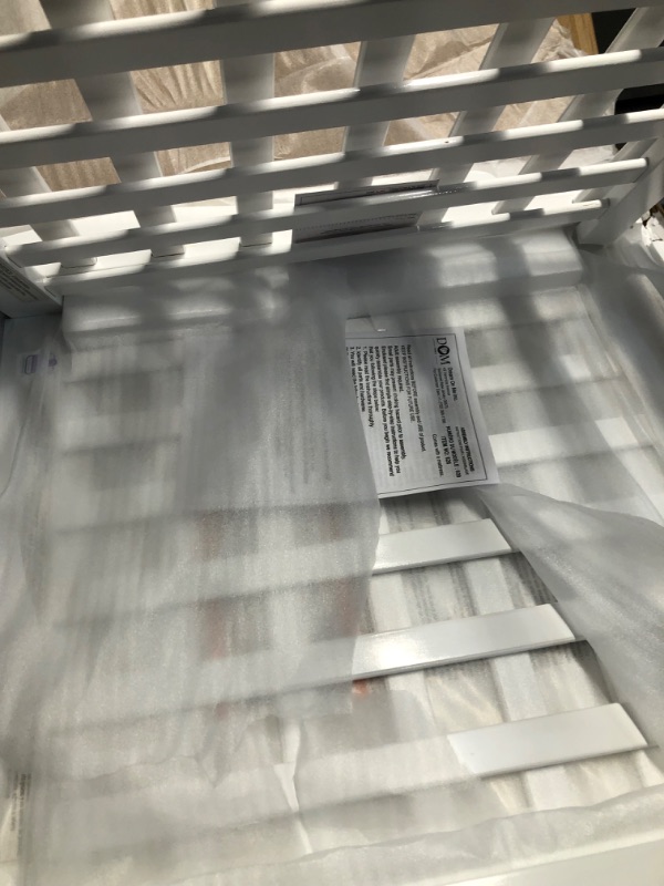 Photo 1 of Dream On Me 3 in 1 Aden Convertible Mini Crib, White and 3 Portable Crib Mattress, White