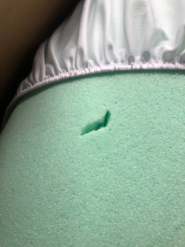 Photo 3 of **MINOR DAMAGE (SEE PHOTOS)**
Lazyzizi Memory Foam Mattress Topper King, 4inch Dual Layer (76*80inch)