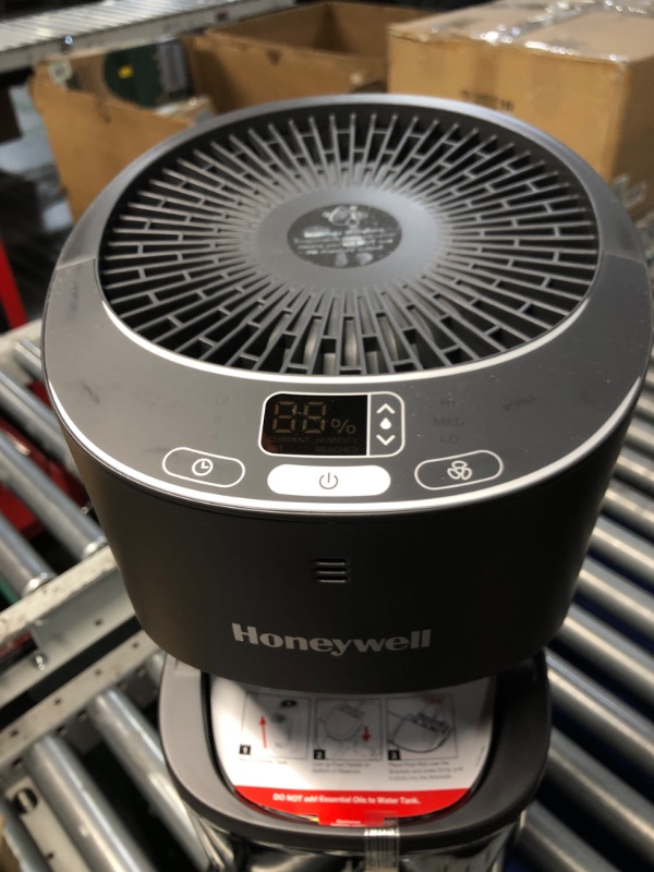 Photo 5 of ***USED - LIKELY MISSING PARTS - POWERS ON - UNABLE TO TEST FURTHER***
Honeywell Top Fill Tower Humidifier, Digital Humidistat, Black