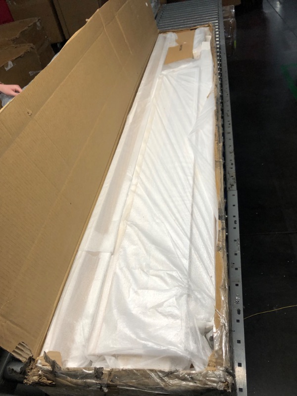 Photo 1 of Plank+Beam Rustic Wood Queen Bed Frame, Platform Bed with Headboard, Solid, White Wash White Wash Queen