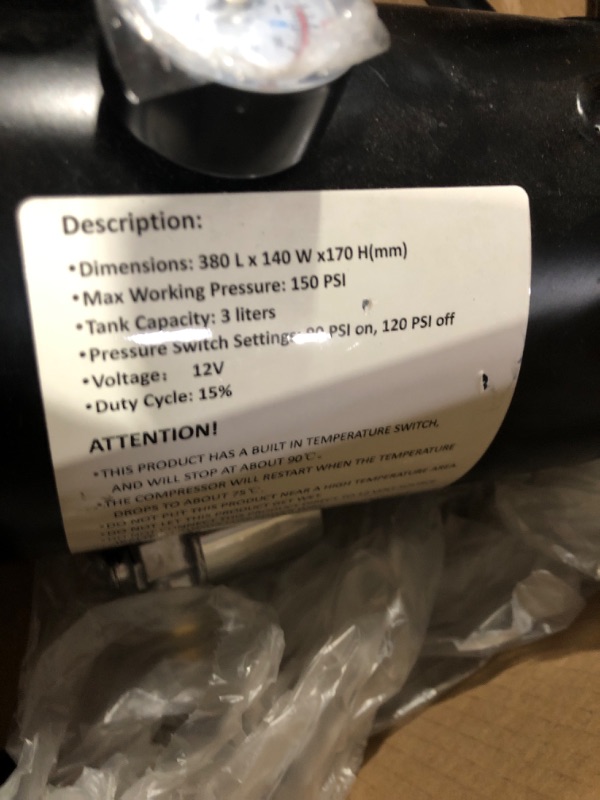 Photo 4 of (damaged sold for parts only) 150DB 4 Trumpet Train Horns kit Super Loud Air Horn with 150 PSI 12V Air Compressor Air Horn Compressor 