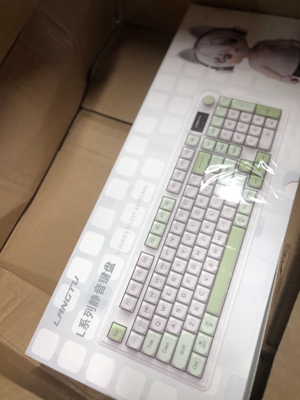 Photo 2 of Owpkeenthy 96% Wireless Green Keyboard with Knob, 98 Keys Silent Gasket Mouted Membrane Gaming Keyboard 3-Mode Wired/Bluetooth 5.0/2.4G for Win/Mac(98 Green)