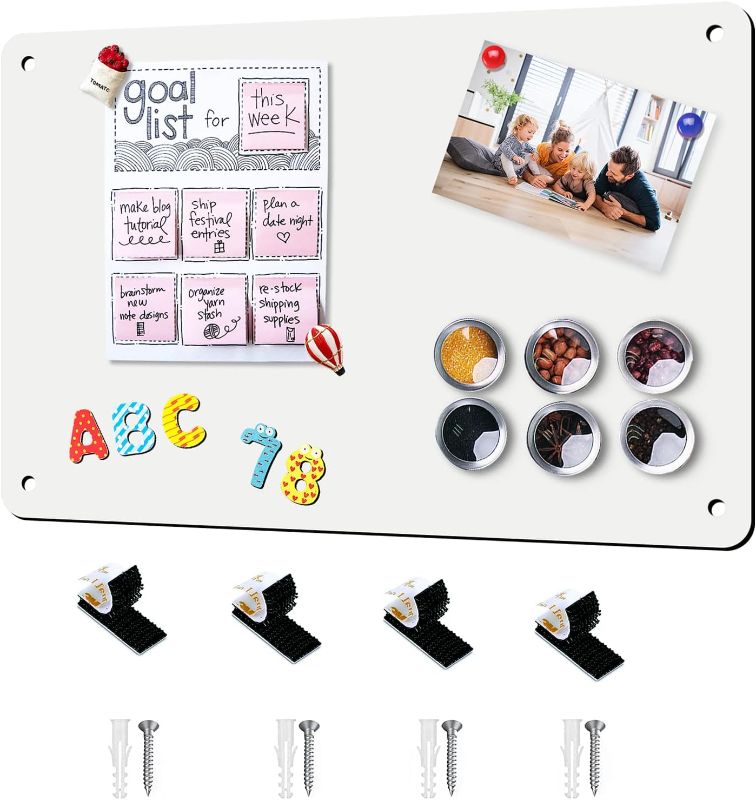 Photo 1 of Magnetic Board 17.5" x 11.4" Magnet Bulletin Board is Suitable for displaying Notes, Photos,Magnetic Letters,Suitable for Walls, refrigerators, cabinets, etc