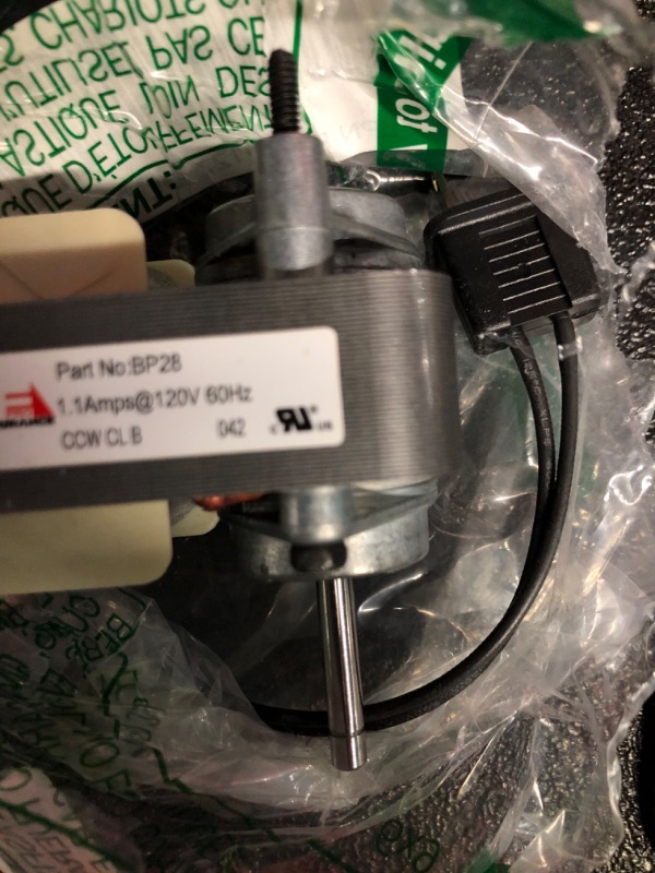 Photo 3 of **MISSING PART**Endurance Pro BP28 Bathroom Fan Motor 99080166 and Blower Wheel Replacement for Broan Nutone 70CFM 120V for Bath Exhaust Vents 1.4 amps 60 Hz 3000 RPM CCW 679-A,B,C 679FL 655 ABC