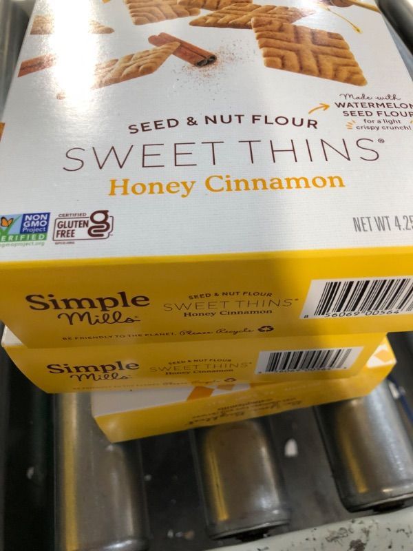 Photo 2 of **NON REFUNDABLE**Simple Mills Sweet Thins Cookies, Seed and Nut Flour, Honey Cinnamon - Gluten Free, Paleo Friendly, Healthy Snacks, 4.25 Ounce (Pack of 3) Honey Cinnamon 4.25 Ounce (Pack of 3)