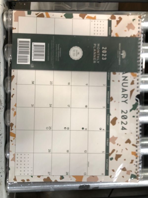 Photo 2 of 2023-2024 Academic Speckles Spiral Weekly Calendar by Bright Day, 15" x 11.5", Twin Wire Binding, 18 Months, Jul 2023 - Dec 2024