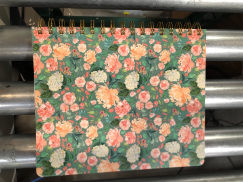 Photo 1 of 2024 Floral Annual Planner by Bright Day, Yearly Monthly Weekly Daily Spiral Bound Dated Agenda Flexible Cover Tabbed Notebook, 8.25 x 6.25