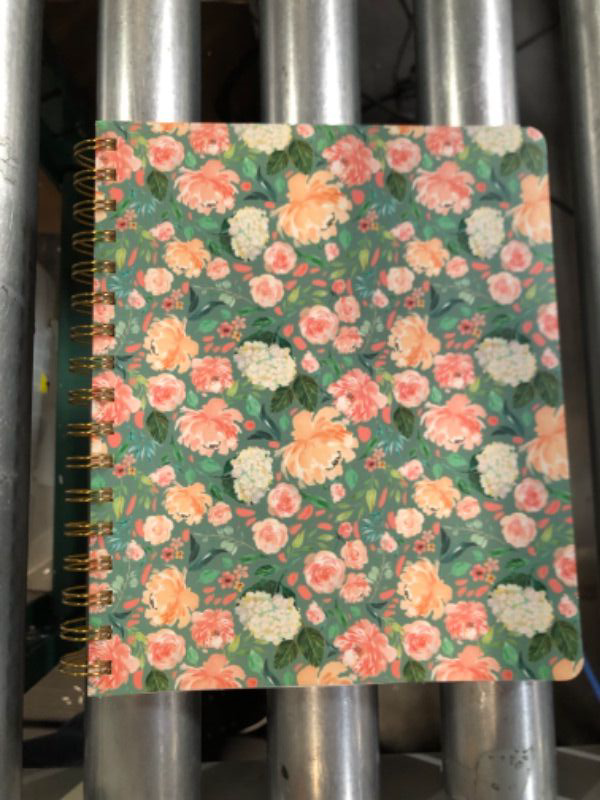 Photo 2 of 2024 Floral Annual Planner by Bright Day, Yearly Monthly Weekly Daily Spiral Bound Dated Agenda Flexible Cover Tabbed Notebook, 8.25 x 6.25