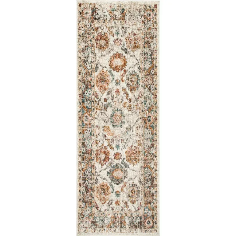 Photo 1 of ***USED - DIRTY - NO PACKAGING***
nuLOOM Cecil Vintage Floral Runner Rug, 2' 6" x 8', Beige