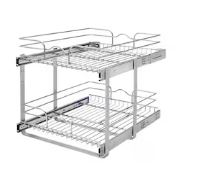 Photo 1 of **SEE NOTES PARTIALLY UNPACKAGED
Rev-A-Shelf Two-Tier Pull-Out Baskets 17.75-in W x 19-in H 2-Tier Cabinet-mount Metal Soft Close Pull-out Sliding Basket Kit