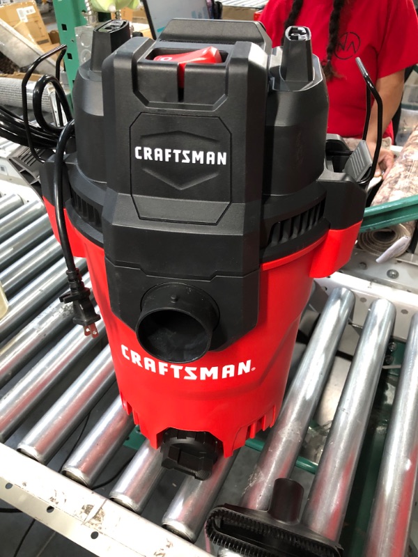 Photo 2 of **MISSING WHEELS
CRAFTSMAN 4-Gallons 3.5-HP Corded Wet/Dry Shop Vacuum with Accessories Included