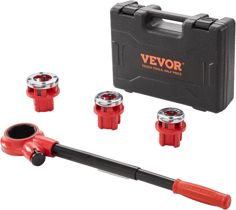 Photo 1 of **SEE NOTES PARTS ONLY NONREFUNDABLE
VEVOR Ratchet Pipe Threader Kit, 1/2" NPT, 3/4" NPT, 1" NPT Manual Ratcheting Pipe Threader, Portable Pipe Threading Tool Set with 3PCS NPT Dies, Storage Case for Galvanized Aluminum Iron Copper Pipes