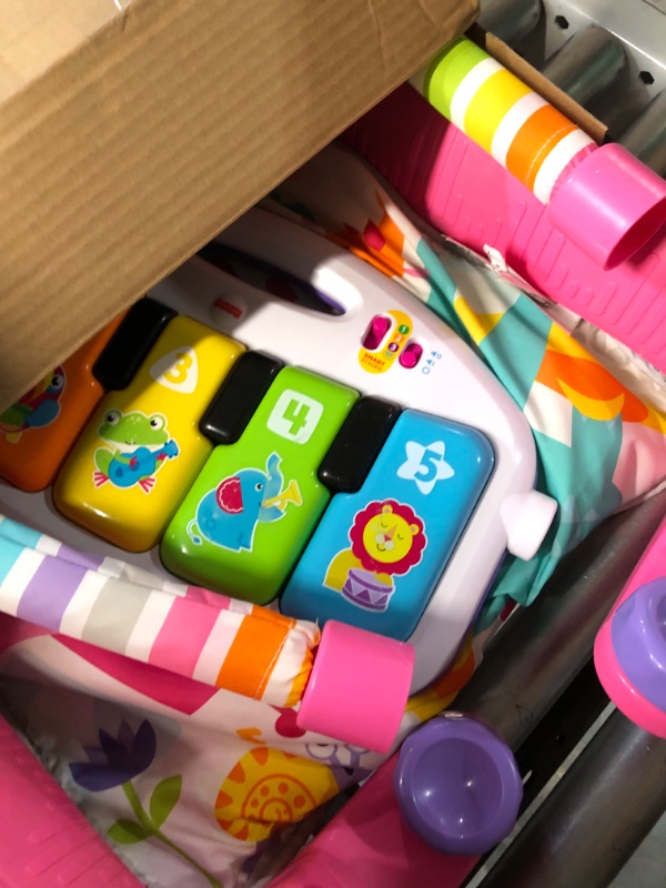 Photo 1 of Fisher Price Baby Gift Set Deluxe Kick & Play Piano Gym & Maracas, Playmat & Musical Toy & Portable Baby Chair Sit-Me-Up Floor Seat with Developmental Toys & Machine Washable Seat Pad, Pacific Pebble Fisher-Price Deluxe Kick 'N Play Piano Gym & Maracas, P