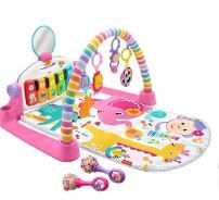 Photo 1 of Fisher Price Baby Gift Set Deluxe Kick & Play Piano Gym & Maracas, Playmat & Musical Toy & Portable Baby Chair Sit-Me-Up Floor Seat with Developmental Toys & Machine Washable Seat Pad, Pacific Pebble Fisher-Price Deluxe Kick 'N Play Piano Gym & Maracas, P