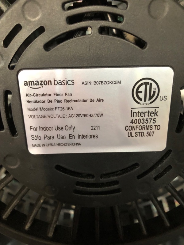 Photo 4 of **SEE NOTES PARTS ONLY DOES NOT WORK NONREFUNDABLE
Amazon Basics 3 Speed Small Room Air Circulator Fan, 11-Inch 11-Inch Air Circulator Fan