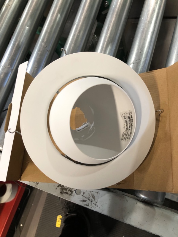 Photo 2 of 6 in. White Recessed Ceiling Light Trim with Adjustable Eyeball