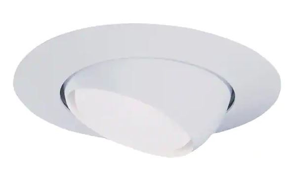 Photo 1 of 6 in. White Recessed Ceiling Light Trim with Adjustable Eyeball