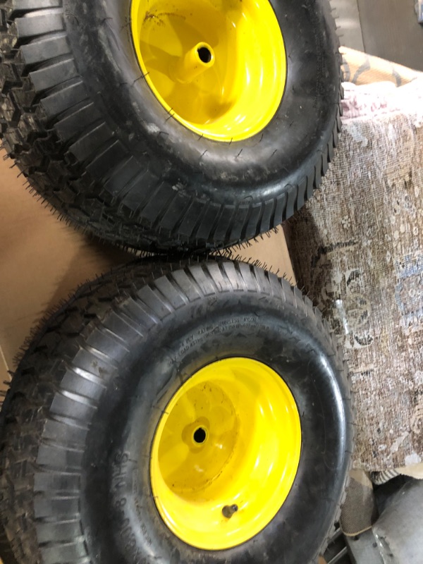 Photo 3 of 2PCS 20x8.00-8 Lawn Mower Tires with Rim,20x8x8 Lawn Tractor Tires,20x8.00-8nhs Tires for Lawn Garden Tractors,4 Ply Tubeless,3.5" Offset Hub,3/4" Bushing with 3/16" Keyway,965lbs Capacity 20x8.00-8 Tires with Rim