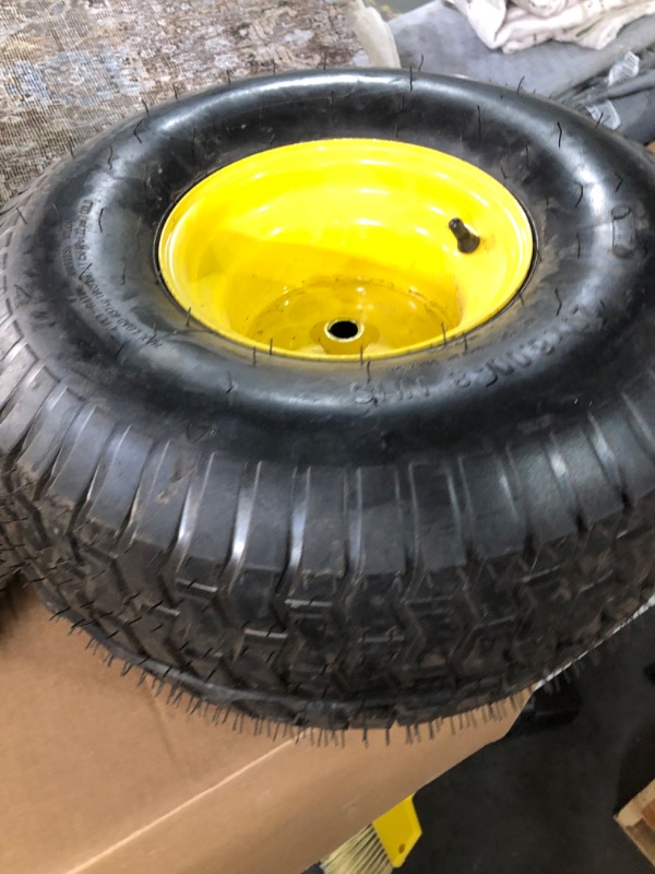 Photo 2 of 2PCS 20x8.00-8 Lawn Mower Tires with Rim,20x8x8 Lawn Tractor Tires,20x8.00-8nhs Tires for Lawn Garden Tractors,4 Ply Tubeless,3.5" Offset Hub,3/4" Bushing with 3/16" Keyway,965lbs Capacity 20x8.00-8 Tires with Rim