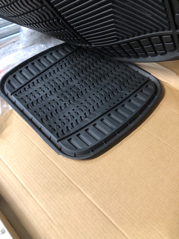 Photo 4 of *MISSING ONE FRONT MAT* Motor Trend FlexTough Performance All Weather Rubber Car Floor Mats - 3 Piece (Black)