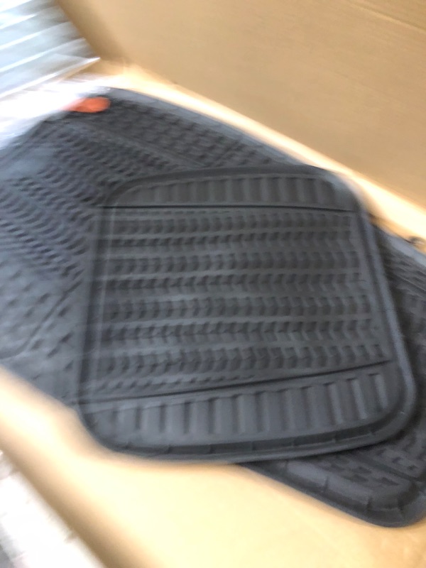 Photo 2 of *MISSING ONE FRONT MAT* Motor Trend FlexTough Performance All Weather Rubber Car Floor Mats - 3 Piece (Black)