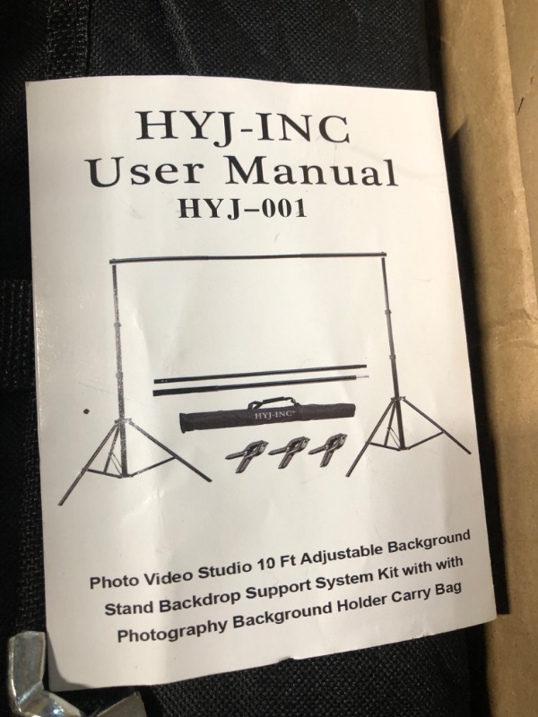 Photo 3 of HYJ-INC Photo Video Studio 10 Ft Adjustable Background Stand Backdrop Support System Kit