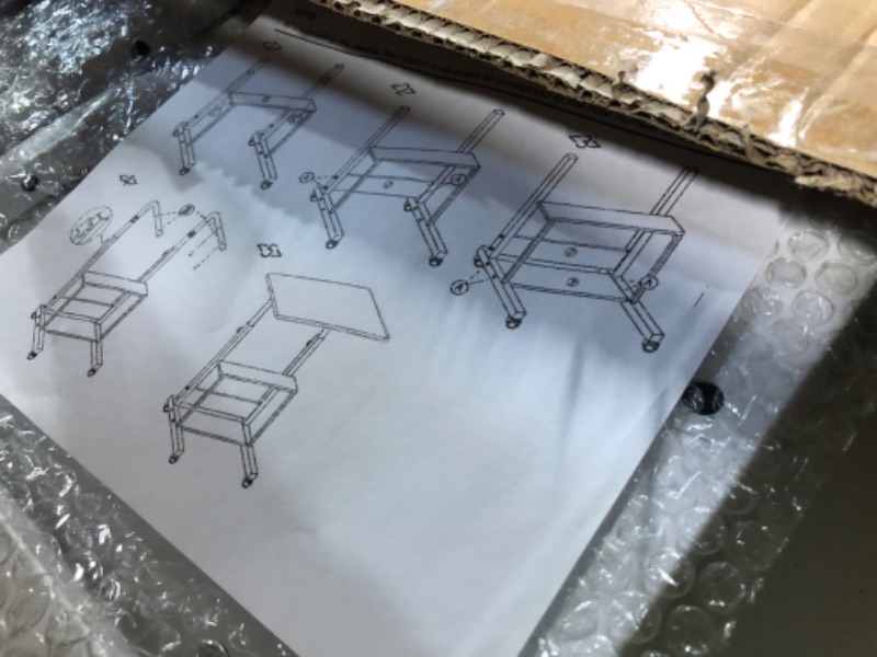 Photo 3 of Adjustable Height Mobile Computer Desk - 31.5x15.7 Inch, White