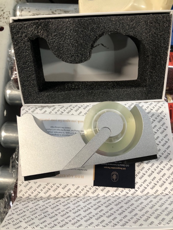 Photo 2 of *SEE NOTES* SILVER Tape Dispenser with Magnetic Closure – Heavy, Nonslip Desktop Tape Dispenser for an Aesthetic Office or Study Space – ¾ to 1 in. Generic & Scotch Tape Dispenser Desk Decor by Ash Harbor Brass