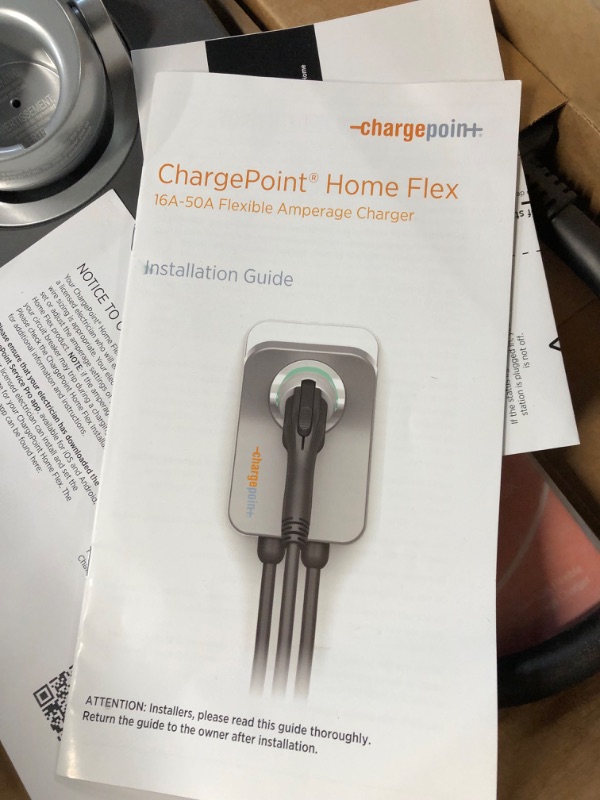 Photo 2 of ChargePoint Home Flex Electric Vehicle (EV) Charger, 16 to 50 Amp, 240V, Level 2 WiFi Enabled EVSE, UL Listed, ENERGY STAR, NEMA 14-50 Plug or Hardwired, Indoor / Outdoor, 23-foot cable , Black