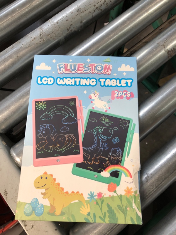 Photo 2 of FLUESTON 2 Packs LCD Writing Tablets Kids Toys, 8.5 Inch Drawing Pad Doodle Board Pink+Green