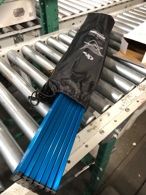 Photo 1 of iClimb Ultralight Compact Camping Folding Table with Carry Bag, Two Size (Blue - L) Blue Large