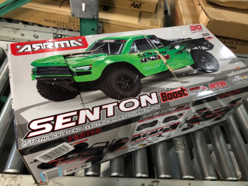 Photo 3 of ARRMA RC Truck 1/10 SENTON 4X2 Boost MEGA 550 Brushed Short Course Truck RTR, Green