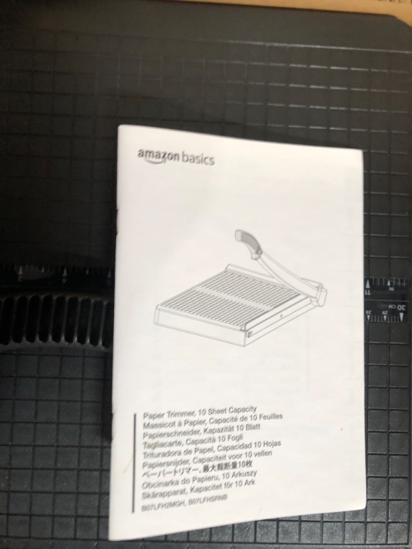 Photo 3 of AmazonBasics Paper Trimmer -12" Blade, 10 Sheet Capacity 12" Paper Trimmer