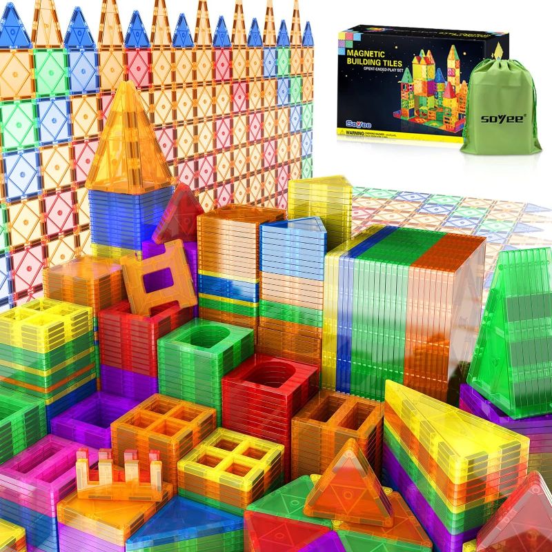 Photo 1 of Compatible Magnetic Tiles Building Blocks STEM Toys for 3+ Year Old Boys and Girls Learning by Playing Montessori Toys Toddler Kids Activities Games - 102pcs Advanced Set