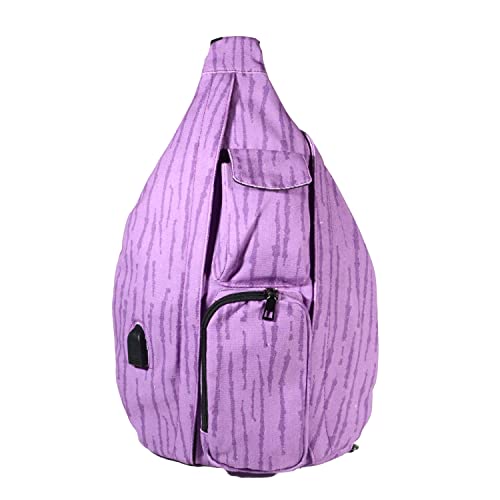 Photo 1 of  Nupouch Rucksack Pickleball Bag, Anti-Theft Crossbody Sling, USB Charging Connector Port, Backpack, Purple Rain