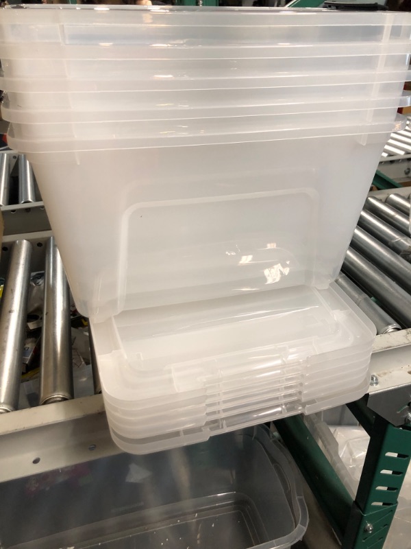 Photo 2 of  6 Quart Plastic Storage Bins with Handles, Small Clear Lidded Storage Bins, 6 Packs