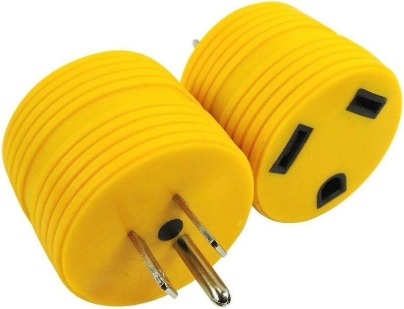 Photo 1 of RV Electrical Adapter Plug 15AMP Male to 30AMP Female Motorhome Camper Round (Yellow) 