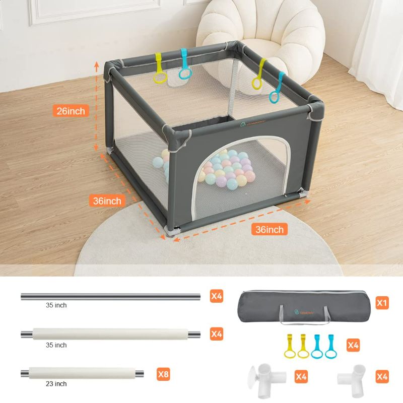 Photo 6 of (READ FULL POST) COMOMY Playpens for Babies and Toddlers, (Dark Grey, 36"x36") 