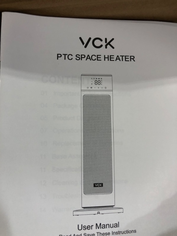 Photo 3 of (READ FULL POST) Space Heater,VCK 24" 12ft/s Fast Quiet Heating Portable Electric Heater with Remote,Night Light,80° Oscillation,4 Modes,Overheating&Tip-Over Protection, Ceramic Heater for Bedroom,Office&Indoor Use 24INCH