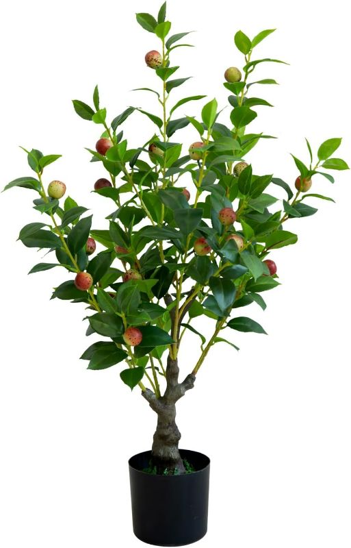 Photo 1 of (READ FULL POST) 2.6FT?31“? Simulation Artificial Camellia Fruit Tree Artificial Plant Pruning Shrub Simulation Flower Office Home Decoration
