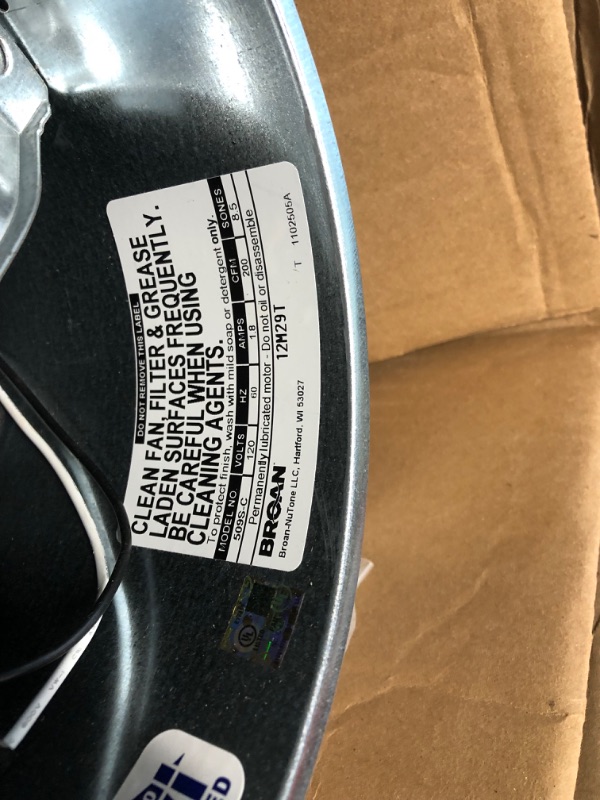 Photo 3 of ***see notes***Broan-NuTone 509S Through-the-Wall Ventilation Fan, White Cover, On/Off Switch, 200 CFM, 8.5 Sones, 8" With Switch Dial